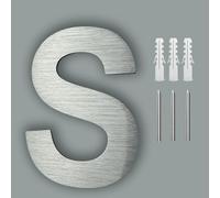 4 Inch Floating House Numbers with Screws Modern Metal Stainless Steel Door Number Silver Mailbox Address Sign, for Apartment Wall Decor Office Yard Garden Plaque Hotel Exterior Decorative(S)