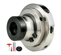 4-inch Four-jaw self-Centering Lathe Chuck with Universal Adapter and Screw Wrench for Woodworking milling and Grinding Clamping(4inch Set 2)