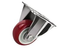 4 Inch Heavy Duty Red Polyurethane Swivel Casters with Brakes Universal Directional Wheels for Logistics Platforms and Medium Loads