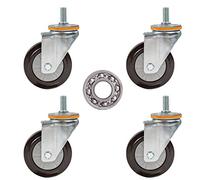 4 Inch Heavy Duty Screw Caster Wheels M14/M16 Silent Swivel Casters with Brake Rubber Base 112kg/247lbs Load Capacity Perfect for Furniture and Equipment