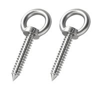 4 Inch Heavy Duty Screw Eyes Hooks ，2Pcs Self Tapping Eyelet Screw Eye Bolt，Load Capacity 500 Lbs，Wooden Large Screw Eye Hook ，for Hanging, Tie-Downs, Heavy-Duty Applications.
