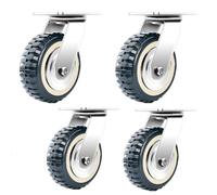 4-inch Heavy-Duty Swivel Casters with Brake, 360° Rotation Industrial Transport Wheels, Universal Mounting, Set of 4 for Easy Mobility and Stability