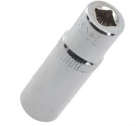 /4 Inch Hex Socket Wrench Set with 4-14mm Deep Sockets, Chrome Vanadium Steel Ratchet Tool for High Torque Applications, 10-Piece Metric Socket Adapter Kit(11mm)