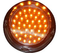 4 Inch Industrial LED Traffic Signal Light - Waterproof Stop Lighting with Sun Visor, Green Yellow Red Three Colors - for Garage, Home, Themed Parties(Yellow,24V)