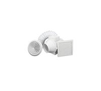 4 inch Inline Bathroom Extractor Fan Kit Silent Timed Universal Loft Ventilation System for 100 mm Flexible Duct Shower Circular Ceiling Diffuser