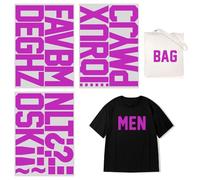 4 Inch Iron On Heat Transfer Letters Alphabets Fabric Vinyl DIY for Sport Jerseys T Shirts Clothes Slogan Printing Crafts Decoration (Purple)