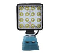 4 Inch LED Work Light with USB Charging Port, 16 LEDs Electric Torch Spotlight for Bosch Li-Ion Battery, Handheld Flashlight for Workshop, Outdoor, Field Use (Black)