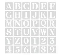 4 Inch Letter and Number Stencils, 36 Pcs Reusable Plastic Alphabet Spray Paint Stencils for Painting on Wood Wall Canvas DIY Art Projects Craft Decoration