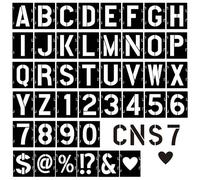 4 Inch Letter and Number Stencils, 42 Pcs Reusable Alphabet Plastic Stencil, Interlockable Large Number Letter Stencils for Painting on Wood, Wall, Fabric, Rock, Chalkboard, DIY Art Projects