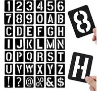 4 Inch Letter and Number Stencils, 42 Pcs Reusable Alphabet Templates, Interlocking Stencil Kit for Painting on Wood, Wall, Fabric, Rock, Sign, DIY Art Projects(10cm)
