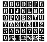 4 Inch Letter and Number Stencils Kit, 42 Pcs Alphabet Stencils Reusable Stencil Letters with Punctuation Marks Numbers Sign for Painting on Wood, Wall, Fabric, Rock, Chalkboard