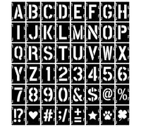 4 Inch Letter Stencils Symbol Numbers Stencils, 48Pcs
