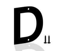 4 Inch Metal House Numbers and Letters - Black Address for Outdoor Mailbox, Modern Metal for Homes, Apartments, Farms, Outside (D)