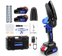 4-Inch Mine Chainsaw With Two Batteries) Brushless Mini Chainsaw 4/6-Inch Cordless Electric Chain Saw With Battery For Makita