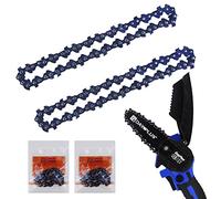 4 Inch Mini Chainsaw Chain, 4" Replacement Chains for Mini Chainsaw Cordless Brushless Mini Chainsaw 4-Inch, Portable Handheld Electric Chainsaw - 2 PCS