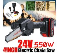 4 Inch Mini Chainsaw Cordless, 24V 550W Electric Pruning Saw with Battery