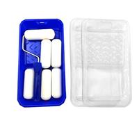 4-inch Mini Roller Set Having 6 High-Density Foam Rollers 2 Mixing Pans for Walls Doors Cabinets Plus DIY Touch-up Projects