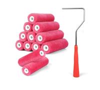 4 Inch Mohair Paint Roller Kit 12 Pack Small Roller Covers with Frame(4 in 12pc)