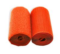4 inch Neon Orange Hook and Loop Tape 1 Yd Sew On Non-Adhesive Orange Wide Strips Nylon Fastener Interlocking Fabric Tape Excellent Strong Grip Roll for Shoes Uniform Clothes Sewing Bags DIY Crafts