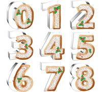 4 Inch Number Cookie Cutter Set - 9 Piece - Extra Large Xzhloym Cookie Cutters Shapes Biscuit Fondant Baking Molds for Baby Shower Birthday Holiday Party Decorations - Stainless Steel