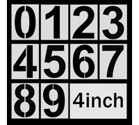 4 Inch Number Stencils, Plastic Number Stencil Reusable House Numbers Stencil Curb Stencil Kit for Painting on Road, Wall, Wood, Mailbox, Cakes, Trucks