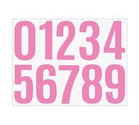 4 Inch Number Vinyl Label Stickers Self Adhesive Decals Large Mailbox Signs Labels for Car Home Multicoloured Sign Metal (Pink, One Size)