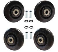 4 Inch PU Caster Wheels, Set of 4-3/8" Bore, Heavy Duty Plate Casters, Replacement Wheels for Trailer, Saw Table, Stage Toolbox, Bed, Corn Board - Push Cart Wheel