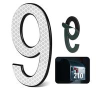 4 Inch Reflective House Numbers for Outside, VONDERSO High-Intensity Reflective Self-adhesive Mailbox Numbers, Durable ABS Base for House Plaques, Mailbox, Yard, Garage - Plaque Number ‘9’