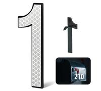 4 Inch Reflective House Numbers for Outside, VONDERSO High-Intensity Reflective Self-adhesive Mailbox Numbers, Durable ABS Base for House Plaques, Mailbox, Yard, Garage - Plaque Number ‘1’