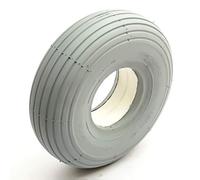 4'' Inch Rim Solid PU Tyre Grey Puncture Proof Fits Mobility Scooter 4 Ply Line Rib Tread Size 3.00-4, 10x3 Maximum Weight 159 kg