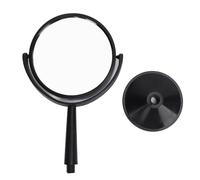 4 Inch Round Concave Mirror, Glass Mirror Circle Mirror Glass Lens Black Abs Frame Flexible Experimental Concave Mirror for Physics and Educational Optics Experiments