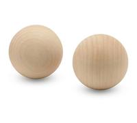 4 inch Round Wooden Balls for Crafts, Bag of 2 Unfinished and Smooth Round Birch Hardwood Balls, and Wooden Spheres, by Woodpeckers