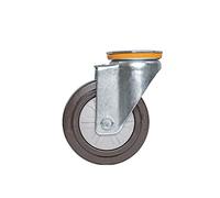 4-Inch Rubber Swivel Casters Heavy-Duty Furniture Wheels with Mounting Plate Double Locking Silent 1pc Ideal Replacement for Industrial Carts