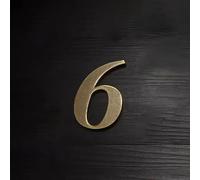 4 Inch Self Adhesive House Numbers Gold/Bronze Door Number Exterior Decorative Stickers Modern Zinc Alloy Address Mailbox Number for Outside Hotel Apartment Yard Cafe Plaque(Bronze 6)