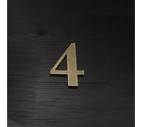 4 Inch Self Adhesive House Numbers Gold/Bronze Door Number Exterior Decorative Stickers Modern Zinc Alloy Address Mailbox Number for Outside Hotel Apartment Yard Cafe Plaque(Bronze 4)