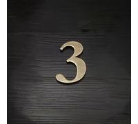 4 Inch Self Adhesive House Numbers Gold/Bronze Door Number Exterior Decorative Stickers Modern Zinc Alloy Address Mailbox Number for Outside Hotel Apartment Yard Cafe Plaque(Bronze 3)