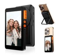 4 inch Selfie Monitor Screen for Phone with Sounds, Magnetic Mount Wired/Wireless Connection Phone Rear Camera Selfie Monitor for Vlog Live Stream and TikTok (Black)