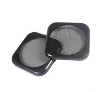4 Inch Square Speaker Grill with Industrial Grade Steel Mesh and Thermoplastic ABS Support Ring for Automotive Applications (H4(Black))