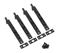 4 Inch Stainless Steel Concealed Door Lock Flush Slide Latch Bolt with Screws Black (4 Pieces)