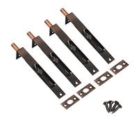 4 Inch Stainless Steel Concealed Door Lock Flush Slide Latch Bolt with Screws Red Bronze (4 Pieces)