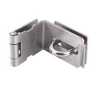 4 Inch Stainless Steel Door Hasp Latch - 90 Degree Right Angle Padlock Security Clasp for Push/Sliding/Barn Doors - 2mm Thick, Brushed Silver