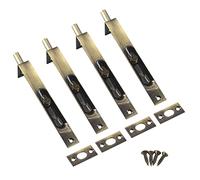 4 Inch Stainless Steel Door Lock Concealed Flush Bolt Slide Latch Bolt with Screws Bronze (4 Pieces)