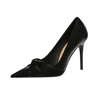 4 Inch Stiletto Heels Pumps for Women Comfortable Work Office High Heels Closed Pointed Toe Dressy Shoes Black