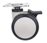4-Inch Swivel Casters with Load Bearing Flat Panel Quiet Installation Heavy-Duty Portable 2-Pack (With Brake) - Perfect for Furniture & Equipment Mobility