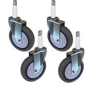 4 Inch Swivel Rubber Caster Wheels Plug-in Wheels 11×35mm Rotation No Noise Castor Wheel Furniture Replacement Casters For Dining Car, Trolley