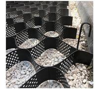 4-Inch Thick Expansion Foldable Gravel Grid with Anchors - Driveway & Walkway Geo Mesh for Soil Stabilization, Drain Holes Design for Landscaping, Parking Lots & Gardens