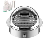 4 Inch Wall Vent Cover Dryer Vent Cover Outside with Screen Mesh Stainless Steel Exhaust Vent Round Air Vent Covers for Outdoor Ventilation System Silver(110mm/4.3in)