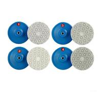 4 Inch Wet Dry Polishing Pads Sanding Discs for Granite Marble, 4 Steps Grit 150# to 2000#, 100mm Diameter Dry Polishing Kit for Concrete, Limestone and Stone Surfaces