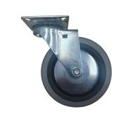 4 inch Wheel Swivel Trolley Caster Thermoplastic Rubber 100mm On Plate Grey