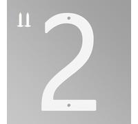 4 Inch White House Numbers for Outside, Metal Letters for Outdoor Signs, Anti-rust Aluminium House Address Letters for Front Door, Office, and Garden Decoration (Number 2)